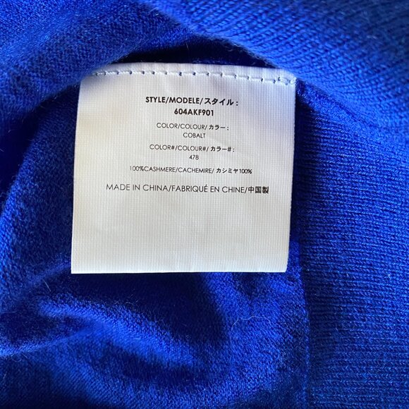 Michael Kors Collection Featherweight Cashmere Cardigan in Cobalt, Size XS - Picture 6 of 10